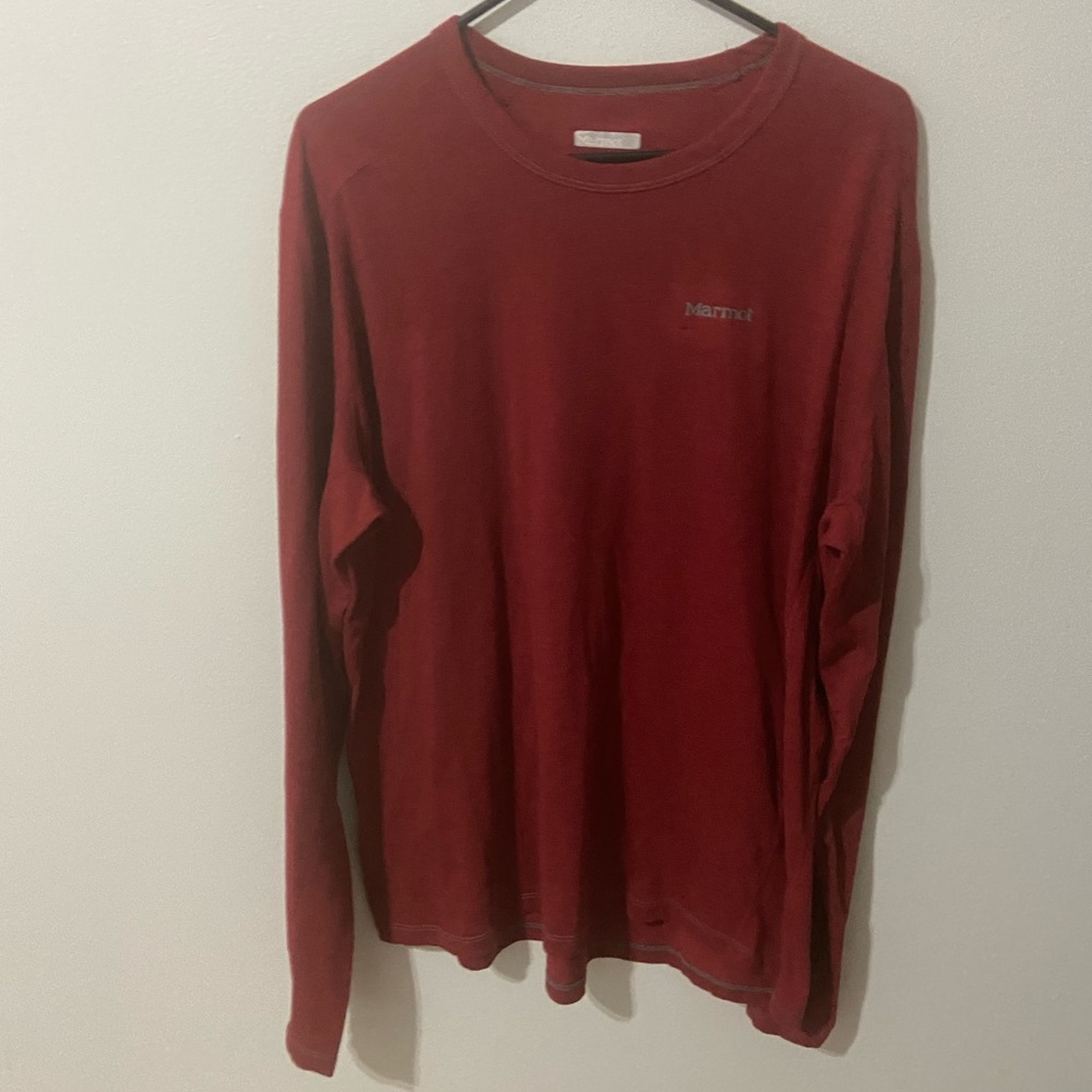 Marmot Cervin Long-Sleeve Red T-Shirt - Men's-XL